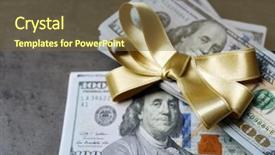  Presentation with colorful - Presentation theme enhanced with prize giving - dollars and colorful bow background and a tawny brown colored foreground