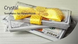  Presentation with light - Cool new presentation theme with prize giving - dollars and colorful bow backdrop and a soft green colored foreground