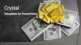  Presentation with colorful - Theme enhanced with prize giving - dollars and colorful bow background and a dark gray colored foreground