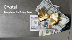  Presentation with prize - PPT layouts featuring prize giving - dollars and colorful bow background and a gray colored foreground