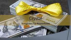  Presentation with prize - Colorful presentation enhanced with prize giving - dollars and colorful bow backdrop and a gold colored foreground