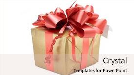  Presentation with prize - Beautiful slide deck featuring prize giving - gift against white background backdrop and a lemonade colored foreground