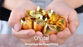  Presentation with prize - Presentation with prize giving - hands with chinese gold background and a coral colored foreground