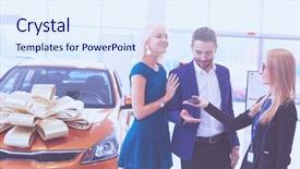  Presentation with car dealer - Amazing theme having prize giving - woman receiving car keys backdrop and a sky blue colored foreground