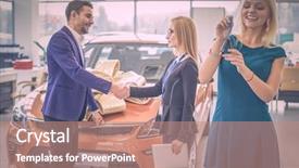  Presentation with car dealer - Audience pleasing PPT layouts consisting of prize giving - woman receiving car keys backdrop and a coral colored foreground