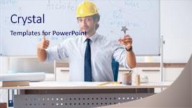  Presentation with whiteboard - Beautiful presentation featuring prize presentation - young male architect in front backdrop and a sky blue colored foreground