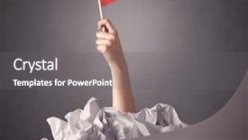  Presentation with paper - PPT layouts featuring prizes winner challenge - female hand emerging from crumpled background and a  colored foreground