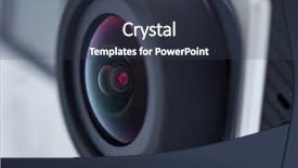  Presentation with lens - Amazing slide set having pro - action camera lens close up backdrop and a tawny brown colored foreground