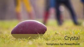 Presentation with football players field - PPT theme enhanced with pro american football background and a yellow colored foreground