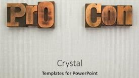  Presentation with words - Slides featuring pro-and-con-words-written background and a light gray colored foreground