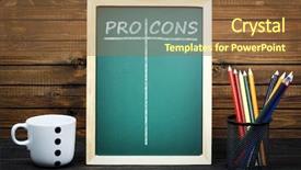  Presentation with school board - PPT theme having pro and cons text background and a tawny brown colored foreground