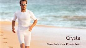  Presentation with professional training - Presentation enhanced with pro athletes - sport athlete running on beach background and a lemonade colored foreground