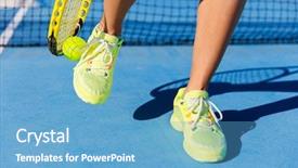  Presentation with ball sports - Slides enhanced with pro athletes - sports athlete picking up ball background and a teal colored foreground