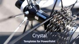  Presentation with spinning - Beautiful PPT theme featuring pro bicycle chain gear backdrop and a  colored foreground