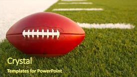 Presentation with astro turf football field - Cool new PPT theme with pro football on the field backdrop and a tawny brown colored foreground