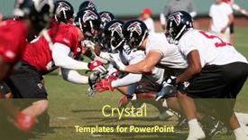  Presentation with training camp - Amazing PPT theme having pro-football-training-camp backdrop and a tawny brown colored foreground