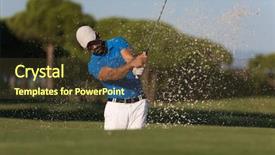  Presentation with golf course - Slides having pro golf player shot ball background and a tawny brown colored foreground