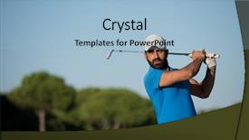  Presentation with golf course - Amazing presentation theme having pro golf player shot ball backdrop and a light blue colored foreground