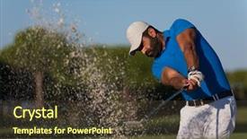  Presentation with golf player playing - Audience pleasing presentation consisting of pro golf player shot ball backdrop and a tawny brown colored foreground