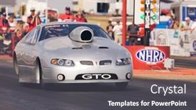  Presentation with race car - Cool new presentation theme with pro-stock-race-car-leaving backdrop and a  colored foreground