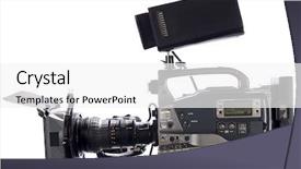 Presentation with video production - Cool new PPT theme with pro video camera backdrop and a white colored foreground