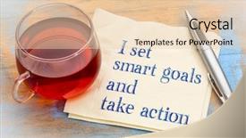  Presentation with set goals - Presentation theme enhanced with proactive concept - i set smart goals background and a lemonade colored foreground