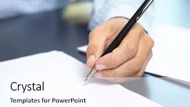  Presentation with pen - Audience pleasing presentation consisting of probate - men with pen backdrop and a pink colored foreground