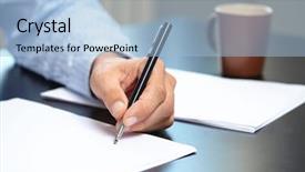  Presentation with probate - Cool new slide set with probate - men with pen backdrop and a light blue colored foreground