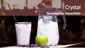  Presentation with green yogurt - Colorful presentation theme enhanced with probiotic - ayran - liquid drink made backdrop and a tawny brown colored foreground