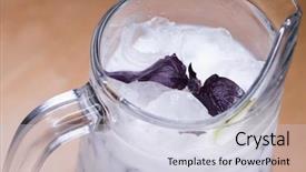  Presentation with green yogurt - Presentation design with probiotic - ayran - liquid drink made background and a lemonade colored foreground