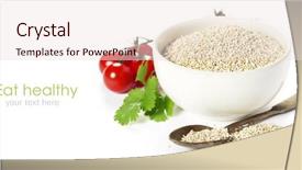  Presentation with probiotic - Colorful slide deck enhanced with probiotic - bowl of healthy white quinoa backdrop and a lemonade colored foreground