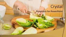  Presentation with preserved - Theme having probiotic - chopped cabbage to permented preserved background and a lemonade colored foreground