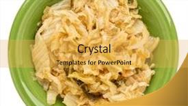  Presentation with napa - Amazing presentation design having probiotic - fermented napa cabbage with garlic backdrop and a yellow colored foreground