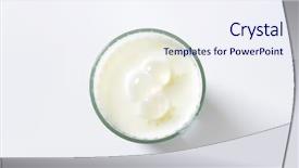  Presentation with milk - Cool new theme with probiotic - glass of fermented milk drink backdrop and a sky blue colored foreground