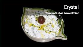  Presentation with probiotic yogurt - Audience pleasing presentation theme consisting of probiotic - greek yogurt cheese preparation backdrop and a black colored foreground