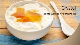  Presentation with probiotic yogurt - Beautiful presentation theme featuring probiotic - live organic greek yogurt backdrop and a lemonade colored foreground