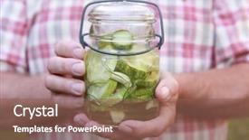  Presentation with refrigerator - Cool new slides with probiotic - man holding refrigerator cucumber pickles backdrop and a violet colored foreground