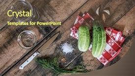  Presentation with refrigerator - Beautiful slide deck featuring probiotic - overhead flat lay image backdrop and a tawny brown colored foreground