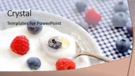  Presentation with probiotic - Presentation theme enhanced with probiotic - plain yoghurt topped with blueberry background and a lemonade colored foreground
