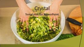  Presentation with preserved - Amazing slide deck having probiotic - preparing fermented preserved vegetables cabbage backdrop and a coral colored foreground