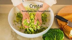  Presentation with preserved - Colorful PPT layouts enhanced with probiotic - preparing fermented preserved vegetables cabbage backdrop and a coral colored foreground