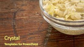  Presentation with wood rustic - PPT theme having probiotic - sauerkraut side dish background and a tawny brown colored foreground