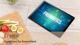  Presentation with probiotics - Presentation theme with probiotics-concept-in-tablet background and a coral colored foreground
