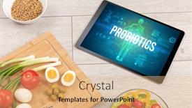  Presentation with probiotics - PPT layouts featuring probiotics-concept-in-tablet background and a coral colored foreground