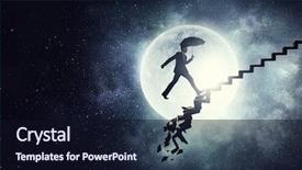  Presentation with night sky aviation moon - Slide deck enhanced with probl mes - businessman in night sky background and a wine colored foreground