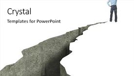  Presentation with crack - Beautiful slide set featuring probl mes - standing man and 3d crack backdrop and a white colored foreground