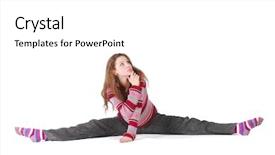  Presentation with stretching - Presentation theme with probl mes - thinking girl sitting in stretching background and a  colored foreground