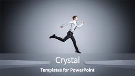  Presentation with young athletes box jumping - PPT theme enhanced with probl mes - young businessman jump from bridge background and a  colored foreground