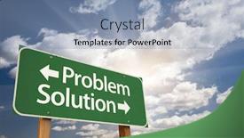  Presentation with problem solution - Colorful PPT theme enhanced with problem and solution green road sign with dramatic clouds and sky backdrop and a light blue colored foreground
