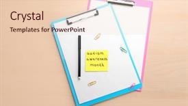  Presentation with autism awareness - Amazing PPT theme having problem definition - clipboards and note with phrase backdrop and a lemonade colored foreground